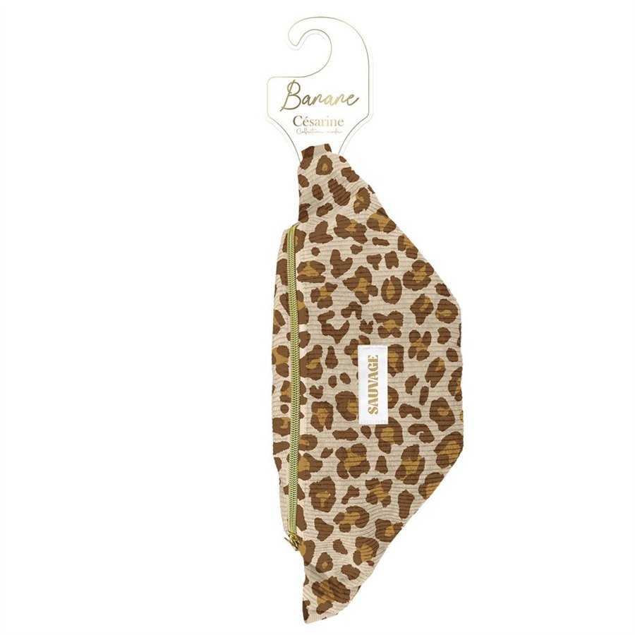 SAC BANANE VELOURS COTELE MOTIFS SAUVAGE