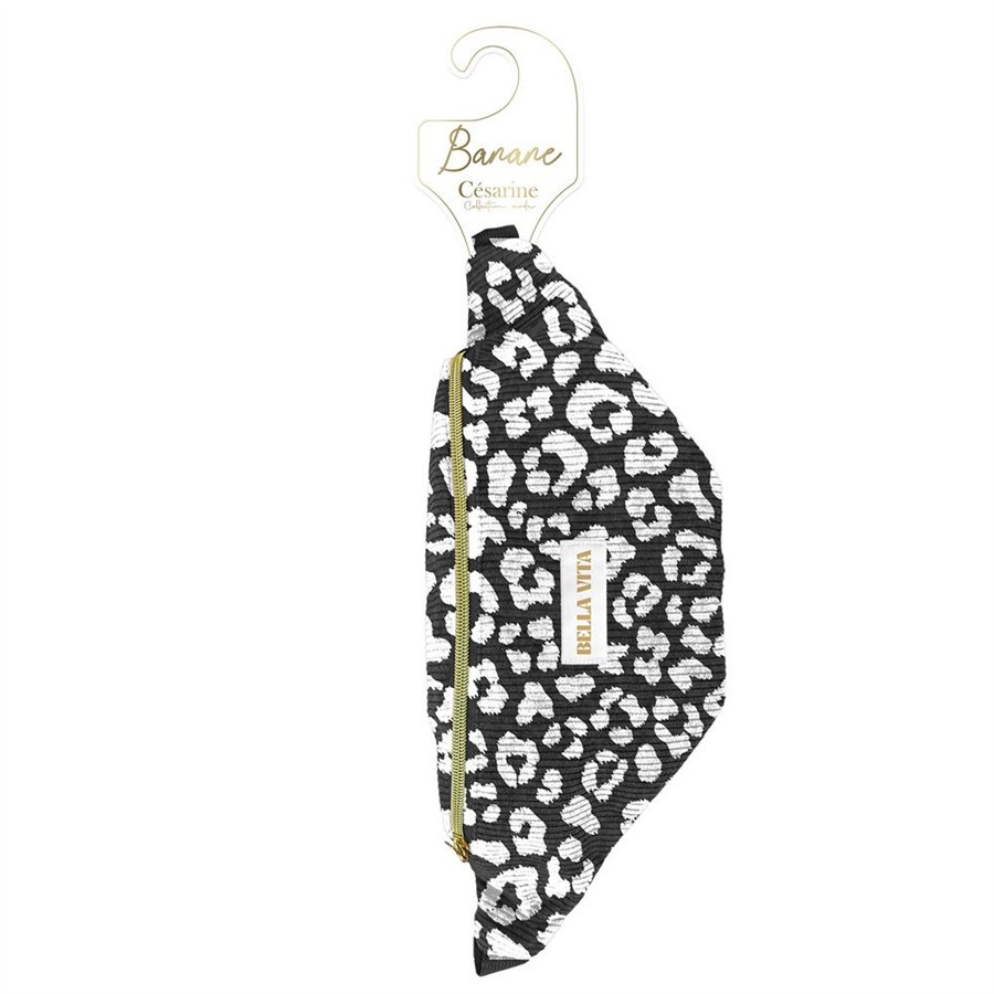 SAC BANANE VELOURS COTELE MOTIFS BELLA VITA