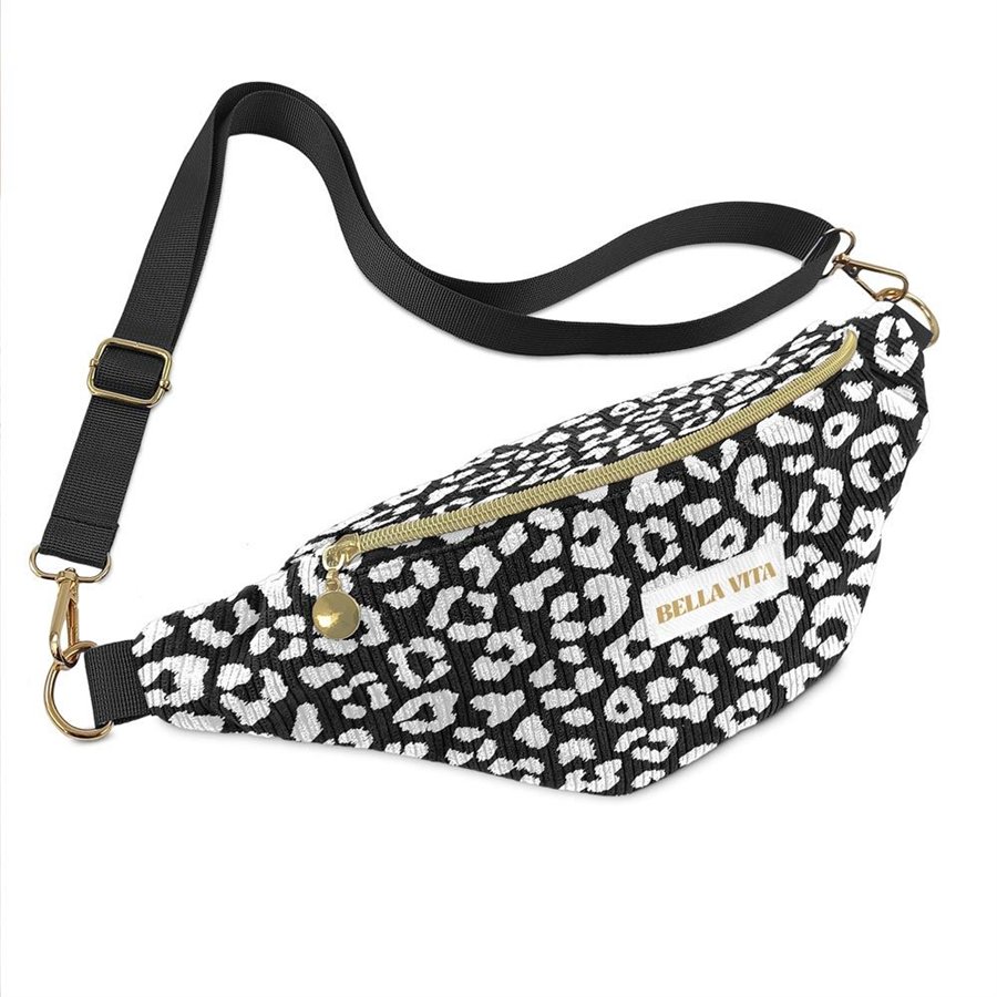 SAC BANANE VELOURS COTELE MOTIFS BELLA VITA