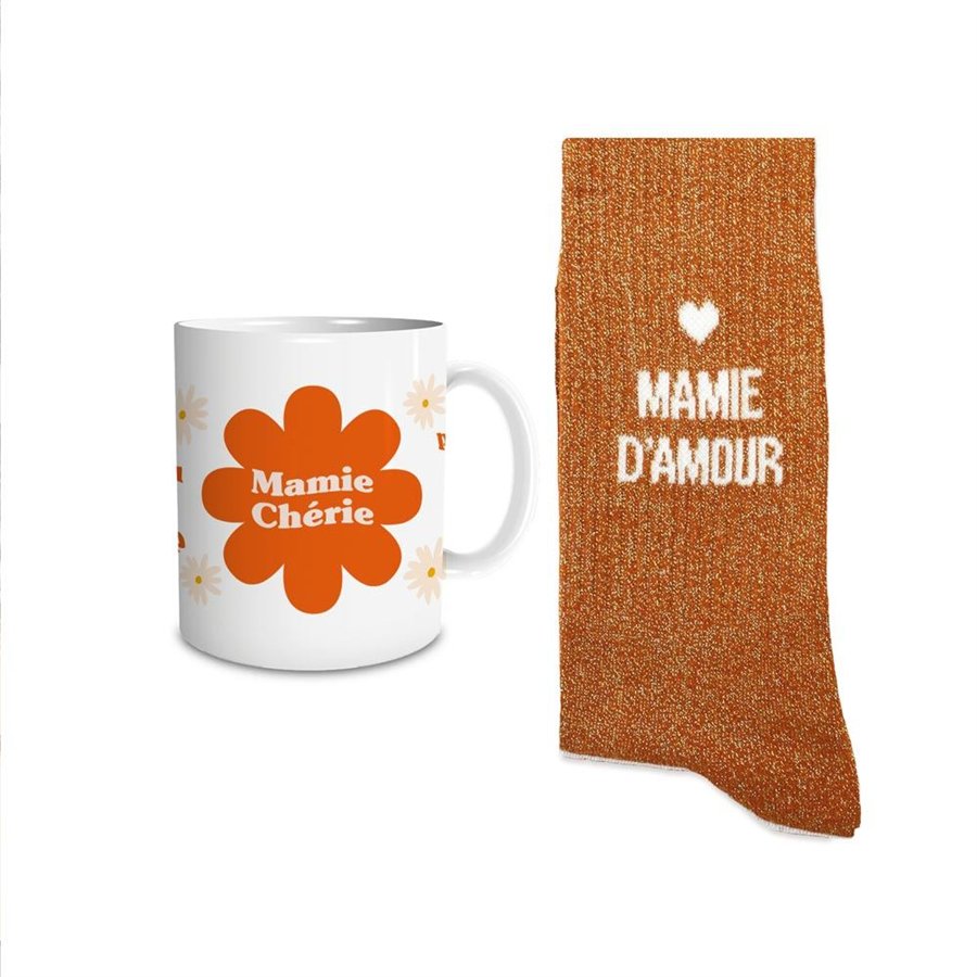COFFRET MUG CHAUSSETTES MAMIE CHERIE 