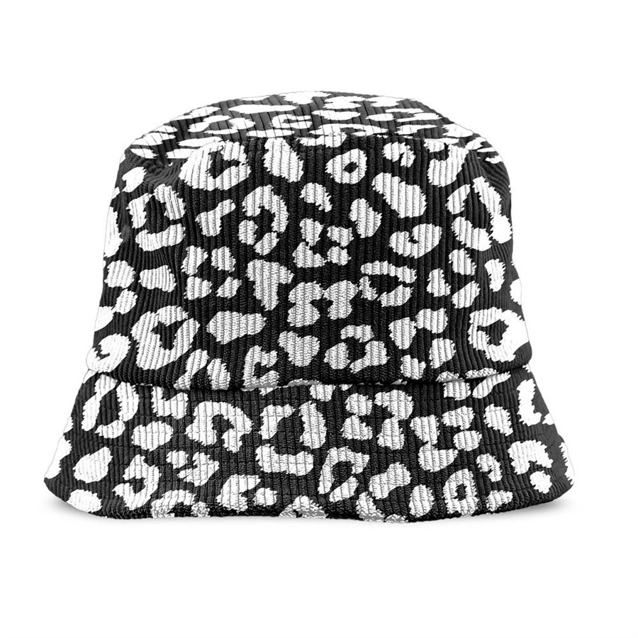 BOB VELOURS COTELE MOTIFS NOIR LEOPARD