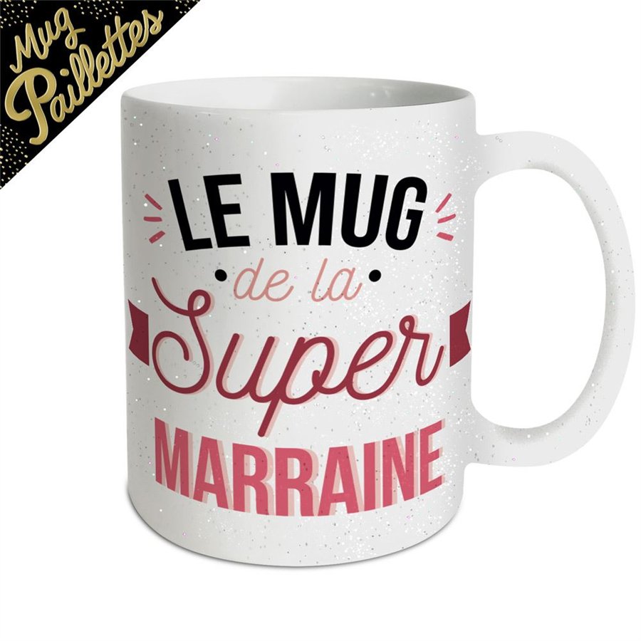 MUG A PAILLETTES MARRAINE
