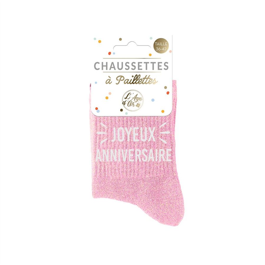 CHAUSSETTES PAILLETTES ANNIVERSAIRE 