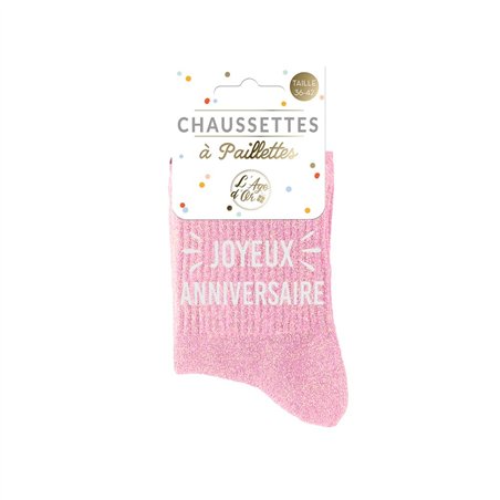 CHAUSSETTES PAILLETTES ANNIVERSAIRE 