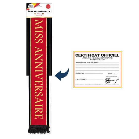 ECHARPE MISS ANNIVERSAIRE BELGIQUE