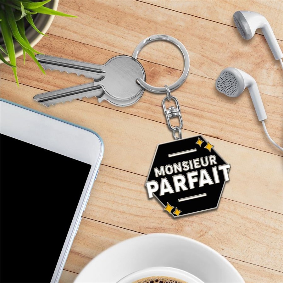 PORTE CLES METAL HUMO MONSIEUR PARFAIT