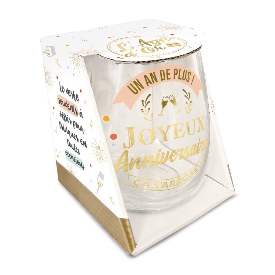 VERRE ROND CADEAU RETRAITE 