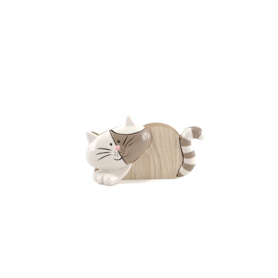 CHAT DECO BEIGE PM 'COOPER' 12.2 X 2.7 X H.6.8 CM