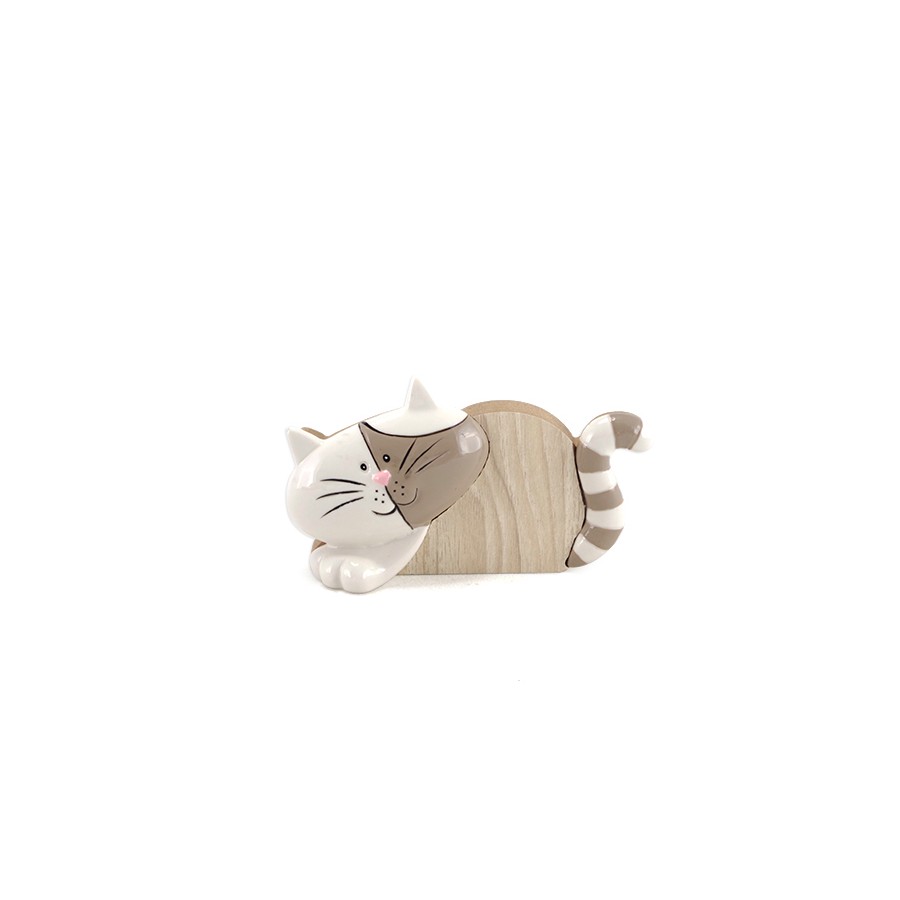 CHAT DECO BEIGE PM 'COOPER' 12.2 X 2.7 X H.6.8 CM