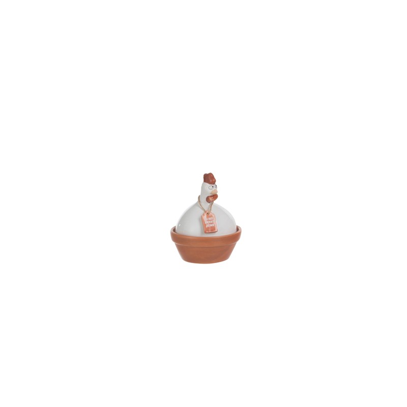 POULE TERRACOTTA CER RO S ASS4 (7x7x11cm)