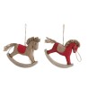 Cheval Suspendu Textile Jute/Rouge Assoritment De 2