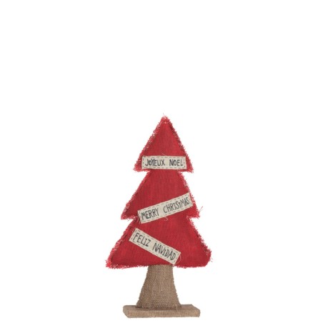 Sapin De Noel Decoratif Textile Jute/Rouge Small