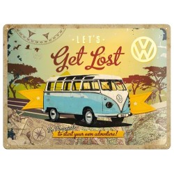 TIN SIGN 30X40CM LET'S GET LOST VW