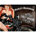 Tin Sign 30x40 H-D Biker Babe Red