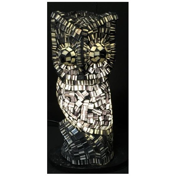 Lampe hibou gris 30cm