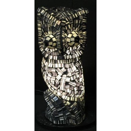 Lampe hibou gris 30cm