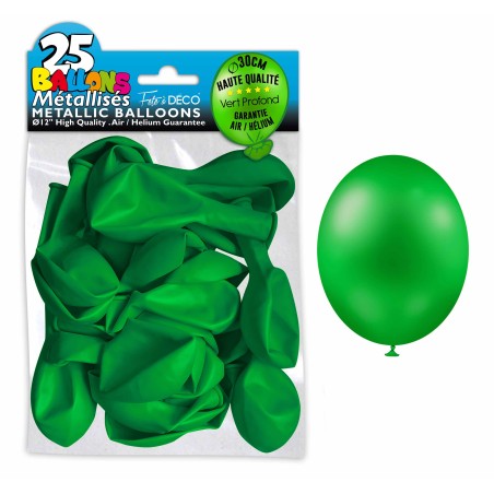 SACHET 25 BALLONS METAL VERT