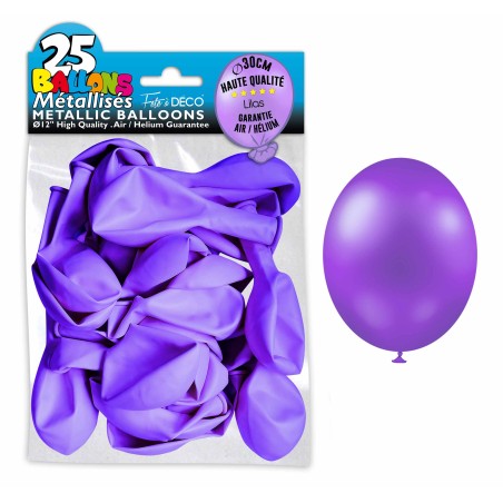 SACHET 25 BALLONS METAL VIOLET CLAIR