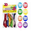 SACHET 8 BALLONS 20 ANS