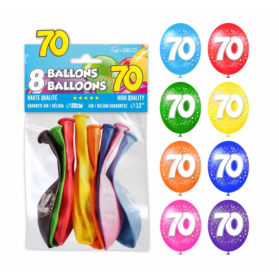 SACHET 8 BALLONS 70 ANS