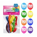 SACHET 8 BALLONS 80 ANS