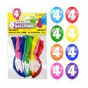 SACHET 8 BALLONS LATEX CHIFFRE 4