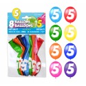 SACHET 8 BALLONS LATEX CHIFFRE 5