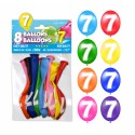 SACHET 8 BALLONS LATEX CHIFFRE 7