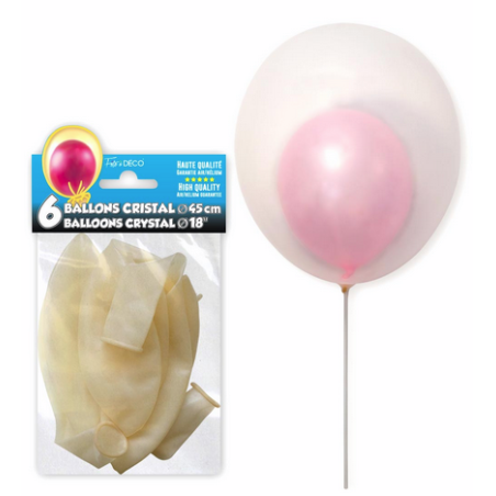 SACHET 6 BALLONS CRISTAL