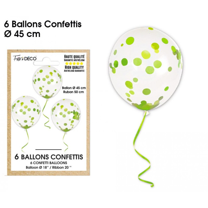 Ballon Confettis Or Anniversaire 30 cm x6