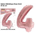 BALLON METALLIQUE ROSE GOLD CHIFFRE 4