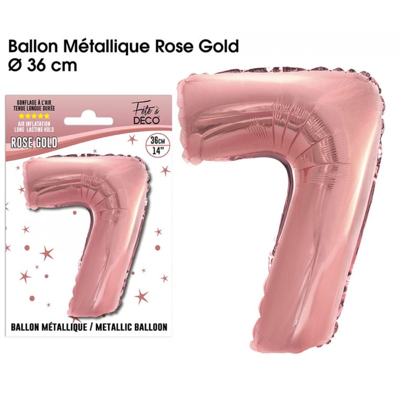BALLON METALLIQUE ROSE GOLD CHIFFRE 7