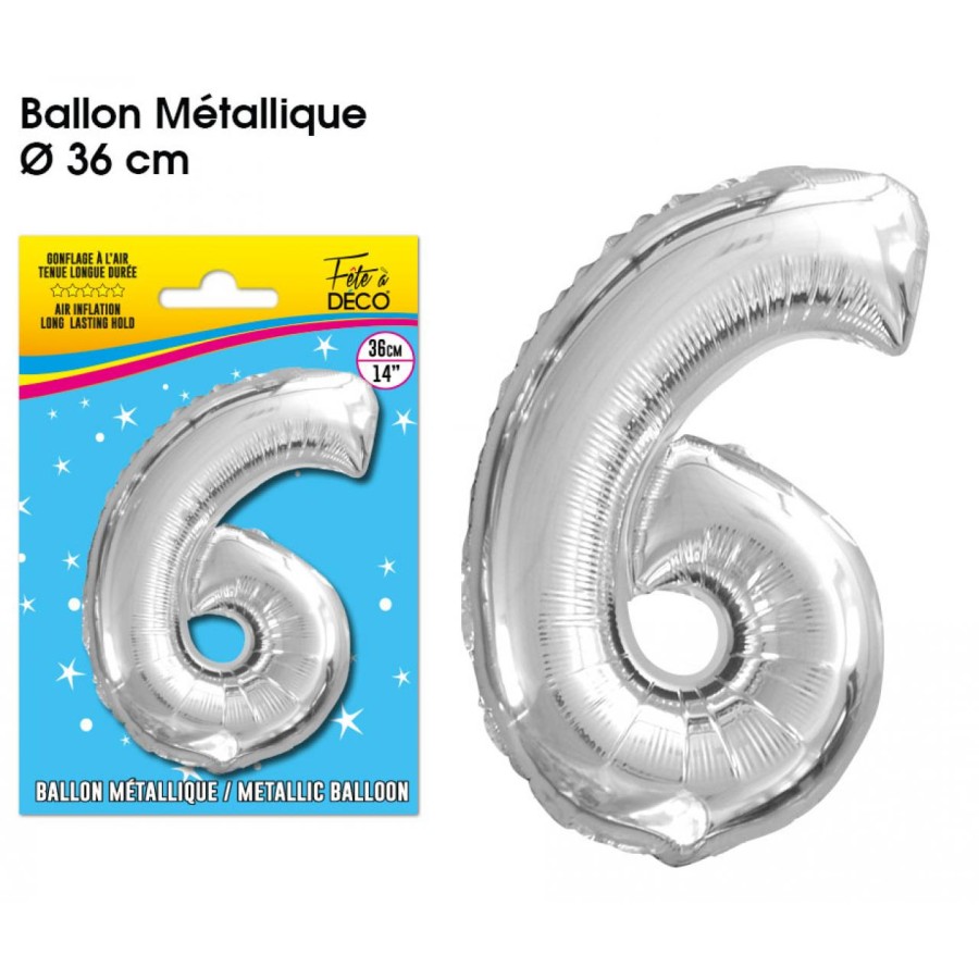 Ballon couleur Or chiffre 6