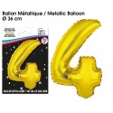 BALLON METALLIQUE OR CHIFFRE 4