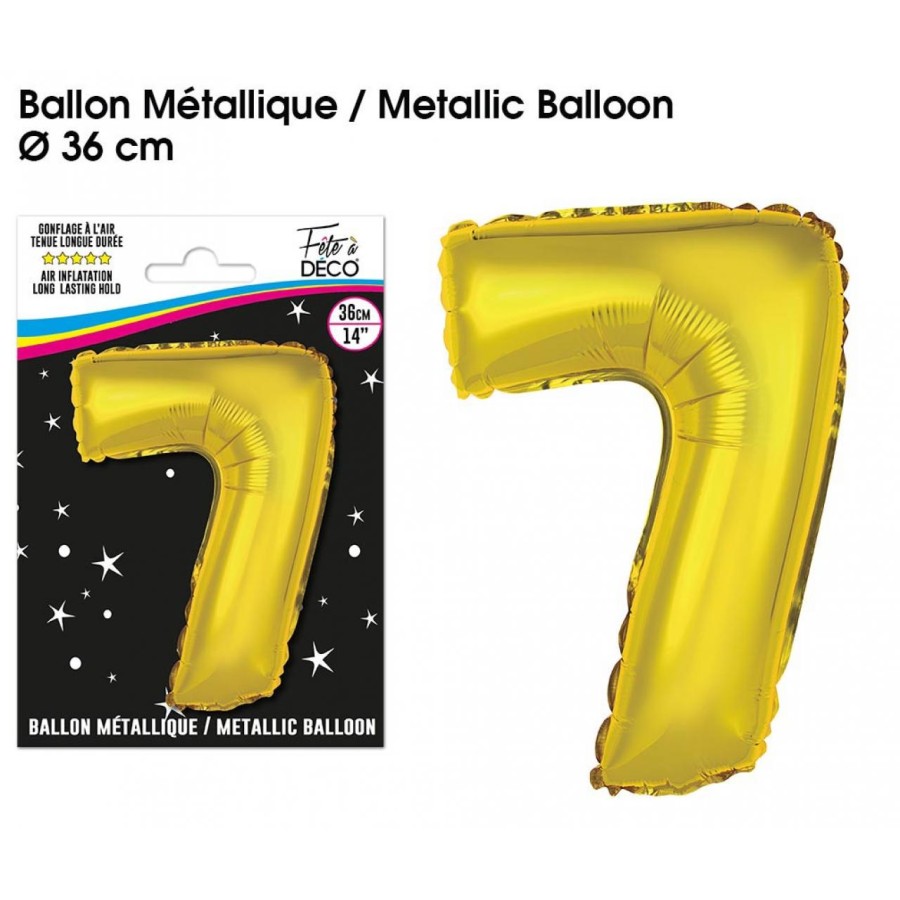 BALLON METALLIQUE OR CHIFFRE 7