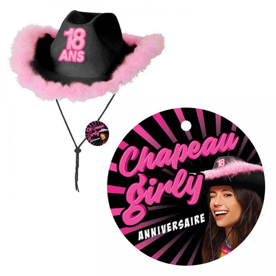 CHAPEAU GIRLY 18 ANS NOIR