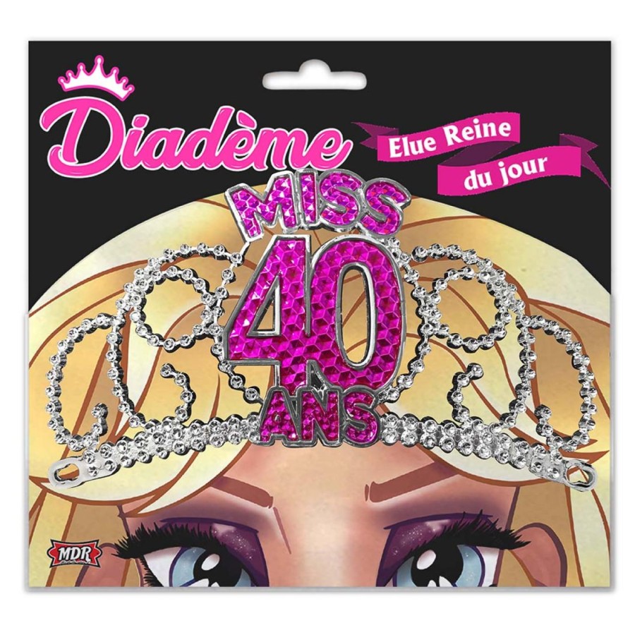 DIADEME MISS 40 ANS FUCHSIA