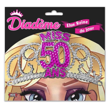 DIADEME MISS 50 ANS FUCHSIA