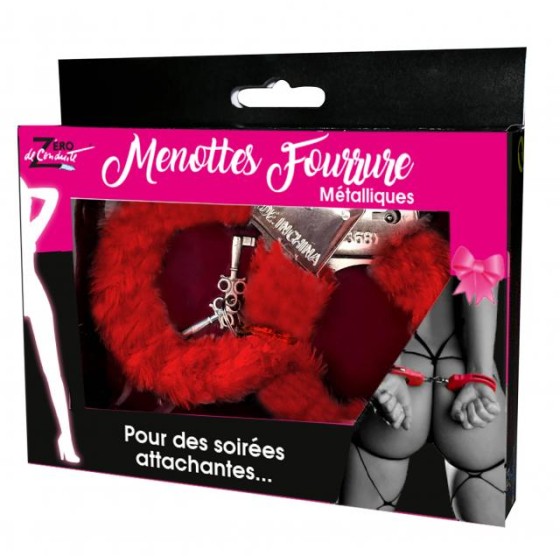 MENOTTES FOURRURES ROUGE