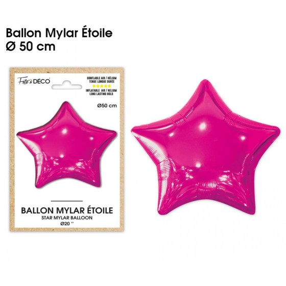 BALLON METALLIQUE ETOILE FUCHSIA