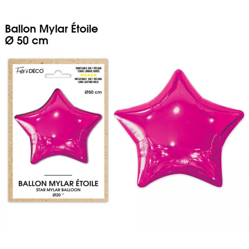 BALLON METALLIQUE ETOILE FUCHSIA