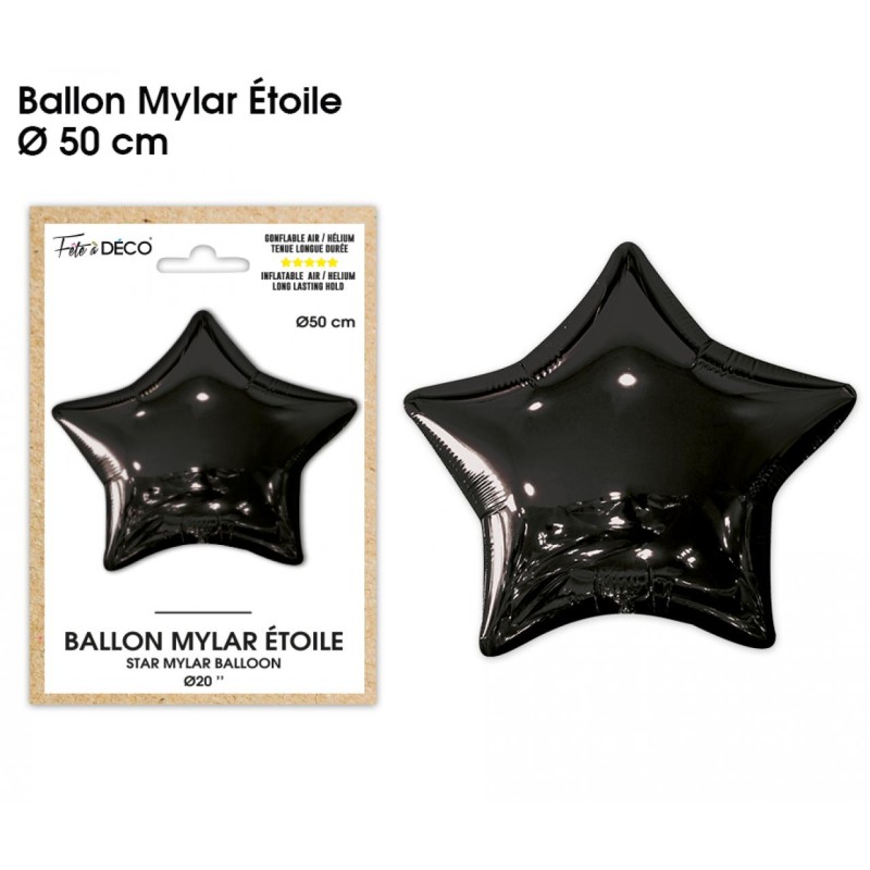 BALLON METALLIQUE ETOILE NOIR