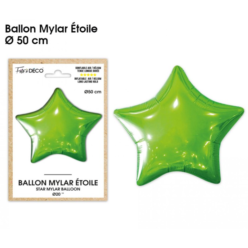 BALLON METALLIQUE ETOILE VERT