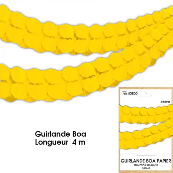 GUIRLANDE BOA PAPIER JAUNE