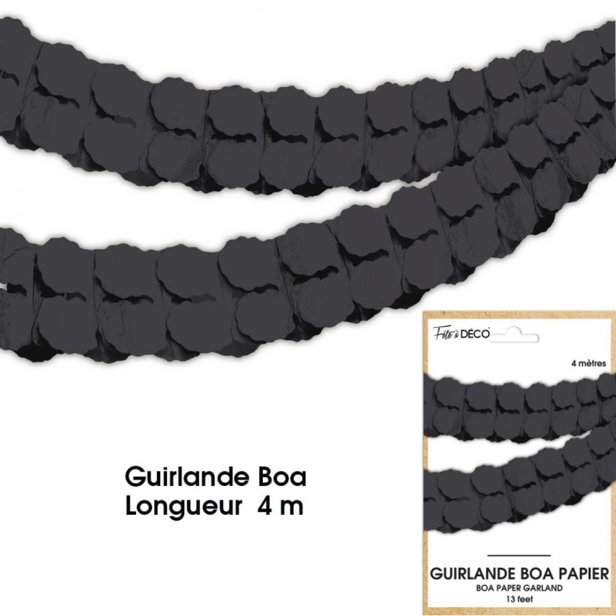 GUIRLANDE BOA PAPIER NOIR