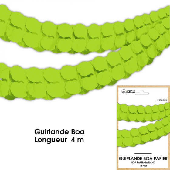 GUIRLANDE BOA PAPIER VERT