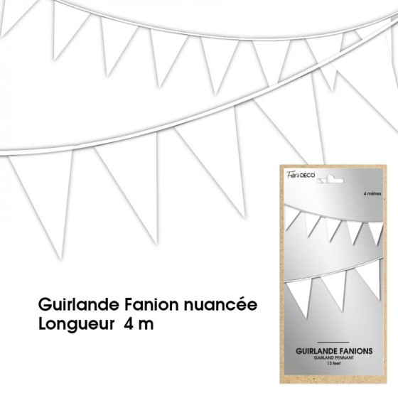 GUIRLANDE FANION NUANCE BLANCHE