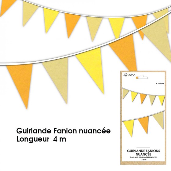 GUIRLANDE FANION NUANCE JAUNE