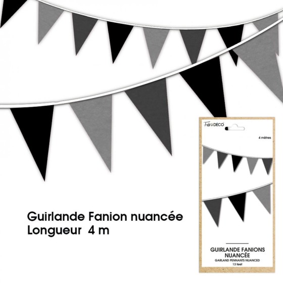 GUIRLANDE FANION NUANCE NOIRE