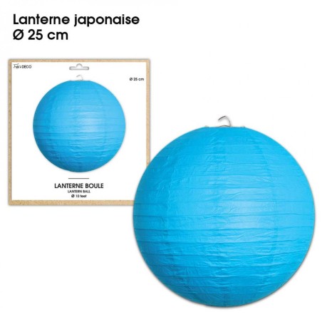 LANTERNES JAPONAISE DIAM 25CM BLEUE